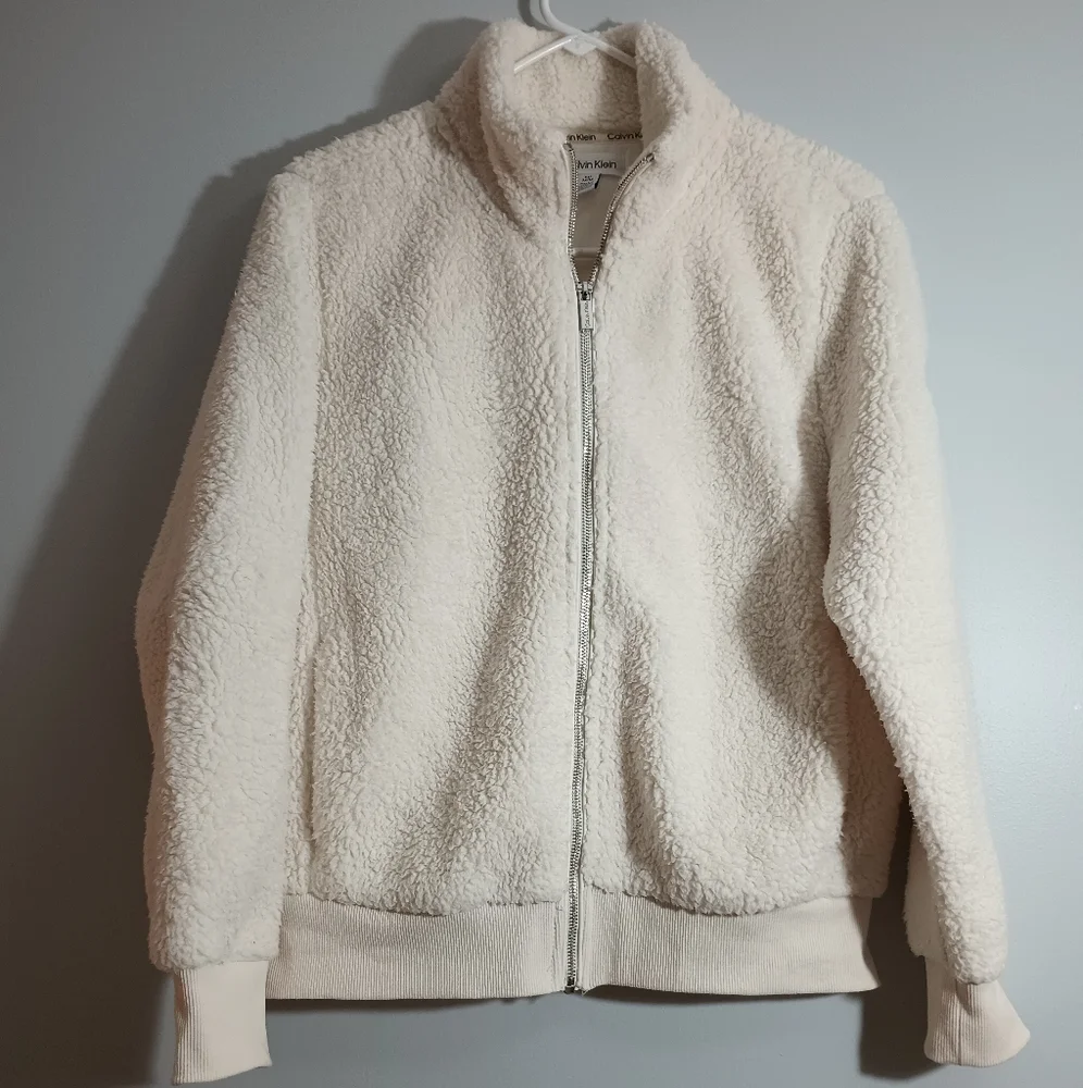 Calvin Klein Cream Teddy Fleece‎ Jacket M